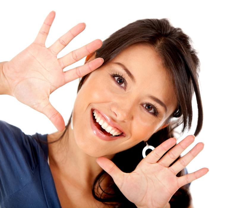 woman smiling framing face | dentist in cookeville tn