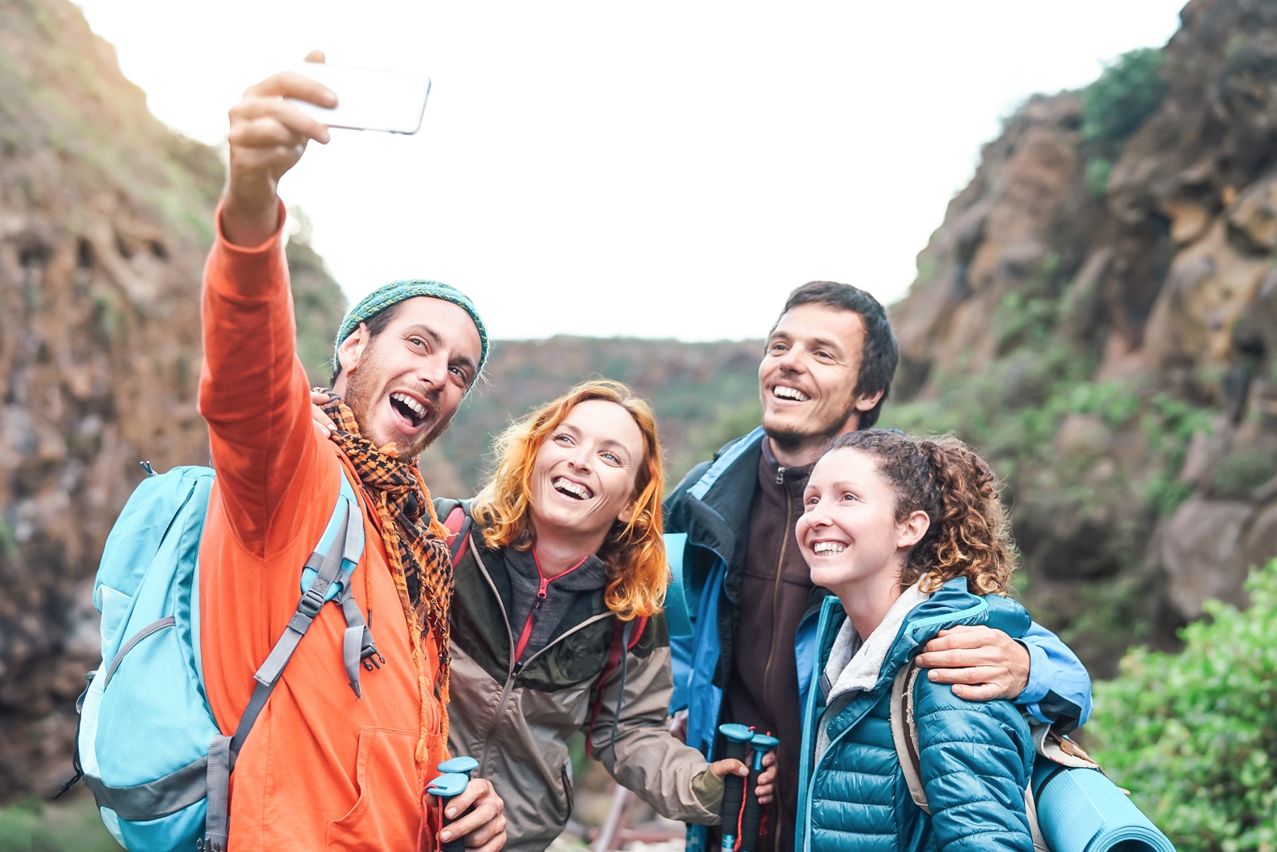 group of people taking photo hiking | veneers cookeville tn