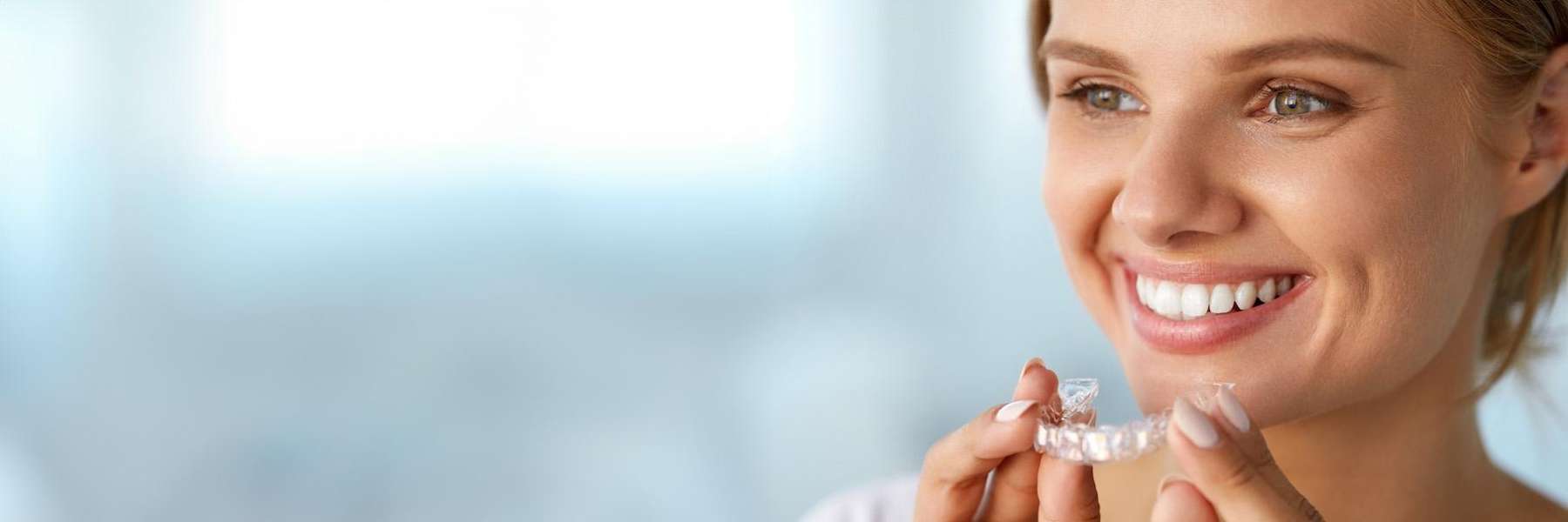 patient smiling with clear aligner | clear aligners cookeville tn
